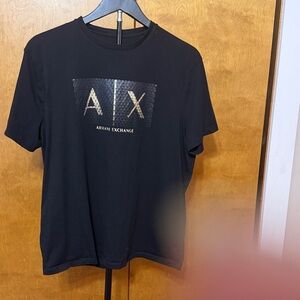 Armani Exchange Size L Men's Black/Gold T-Shirt EXELLENT CONDITION